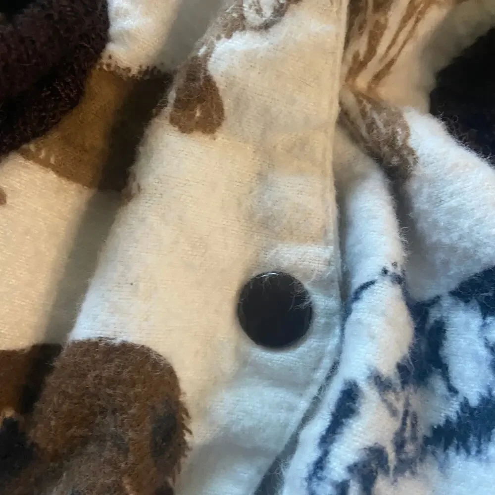Doggie Duds Size Medium Brown & Cream Dog Print 100% Acrylic Collared Sweater